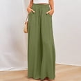 thumbnail image 1 of Jsaierl Womens Casual Wide Leg Pants Ruffle Elastic Drawstring Palazzo Pants Loose Comfy Trousers with Pockets, 1 of 9