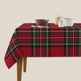 thumbnail image 2 of Checkered Christmas Tablecloth Square 60x60 Inch,Red Green Retro Plaid Table Cloth,Polyester Winter Xmas Holiday Table Covers for Kitchen Dining,Small Tablecloth for Parties Picnic, 2 of 6