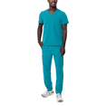 thumbnail image 1 of Adar Addition Go-Basic Scrub Set For Men - Classic V-Neck Scrub Top & Cargo Scrub Pants, 1 of 7