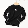 thumbnail image 4 of MIASHUI Hauts pour Enfants Filles Manches Longues T-Shirts à Volants Imprimé Blouse Décontractée, Noir, 3-4 Ans, 4 of 4