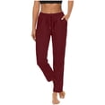 thumbnail image 2 of Jsaierl Women's Straight Leg Sweatpants Drawstring High Wasited Athletic Cropped Pants Solid Color Workout Jogger Sweat Pants with Pockets, 2 of 9