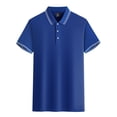 thumbnail image 1 of MAWCLOS Polo T-Shirt pour Garçons Coupe Ajustée Hauts Hommes Manches Courtes Décontracté Haut de Bureau Coloré Bleu P, 1 of 2