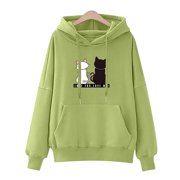 Rbaofujie Sweater Hoodie Women's Winter Hoodie Sweatshirt Pullover Tops Long Sleeved Comfortable Green Womens Sweater Tops