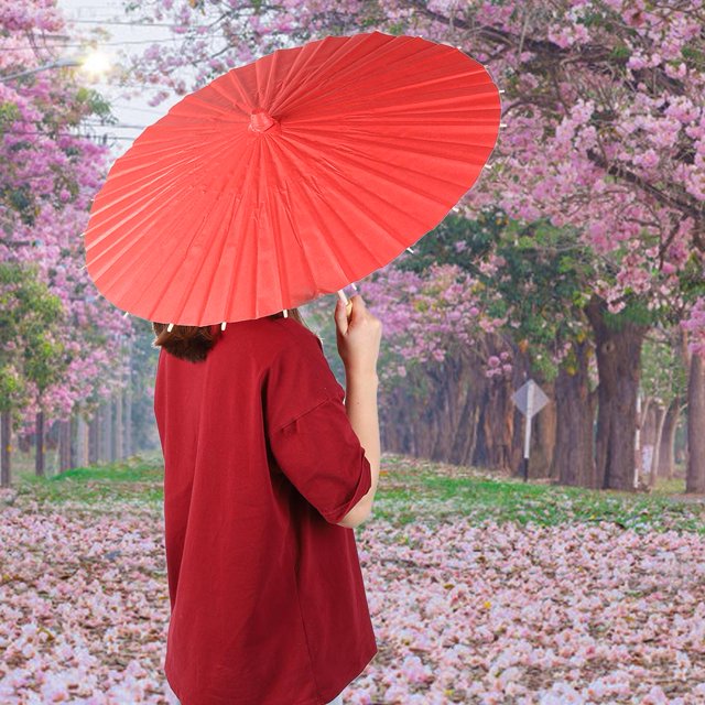 Beautiful DIY Parasol, Paper Umbrella, Hand-made Durable For Wedding Decor Kids Painting DIY Crafts Dance