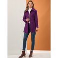 thumbnail image 3 of INSPIRE CHIC Manteau d'Hiver pour Femme à Col Rabattu, Boutonnage Simple, avec Poches, 3 of 6