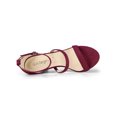 thumbnail image 4 of BLISSFUL STEP Women's Shoes Faux Suede Stiletto High Heel Open Toe Adjustable Ankle Strap Sandals  Burgundy 5, 4 of 7