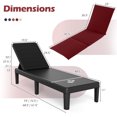 thumbnail image 3 of Costway Patio Lounge Chair Recliner Chair with 3-Position Adjustable Backrest & Cushion Red, 3 of 8
