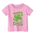 thumbnail image 3 of Ensemble de Pyjama Short pour Fille Haut pour Bébé Fille Enfant Filles Pâques Mignon Saint Pat Col Rond Manches Courtes T-Shirt Été Décontracté T-Shirt, 3 of 4