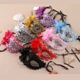 thumbnail image 2 of Girl Lady Princess Rhinestone Lace Flower Side Mask for Halloween Wedding Party Birthday Club Bar Carnival Stage Performance（White）, 2 of 2