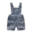 thumbnail image 2 of KIDSCOOL SPACE Baby Girl Ripped Denim Shortall Overalls Workwear Female, 18-24 Months, 2 of 8