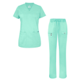 thumbnail image 2 of Adar Scrub Set pour Femmes - Scrub Top Incurvé en V & Scrub Pants - 4402 - Aqua - XL, 2 of 8
