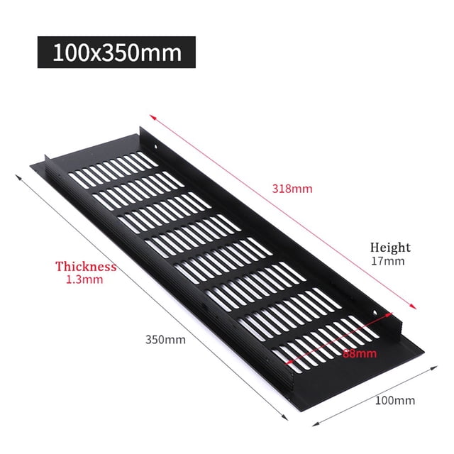 Bgsha 100mm Aluminium Rectangular Cabinet Wardrobe Air Vent Grille Ventilation-Cover