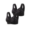thumbnail image 1 of Bigersell Comfortable Bras for Older Women 2pcs Sport Bra Style R-92 Breathable Soft Cup Bras Pack R-92-black, 1 of 4