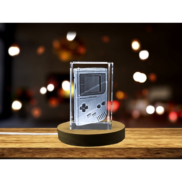 Unique 3D Engraved Crystal Game Boy Gift for Retro Gaming Fans