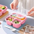 thumbnail image 1 of Contenants à Collation Bento avec 3 Compartiments pour Préparation de Repas École Voyage Contenant Lunchable Réutilisable et, 1 of 6