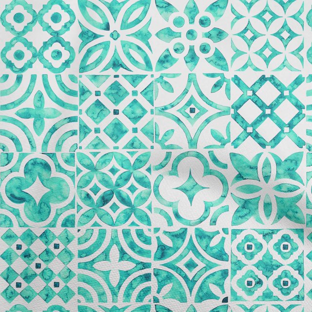 oneOone Velvet Turquoise Green Fabric Floral Sewing Material Print Fabric By The Yard 58 Inch Wide
