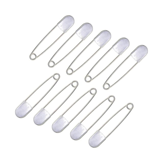 10x Épingles de Sécurité Extra Larges Verrouillables Grandes Géantes jumbo en Acier Inoxydable Robustes, Chaque Épingle Mesurant 5 Pouces (12,7 cm) de Longueur et 1,05 Pouces (2,7 cm) de Largeur Lorsqu'elle Est Fermée. Fabriquées en Acier Inoxydable durable avec un Diamètre de Fil de 3 mm, Ces Épingles de Sécurité Disposent d'Un Mécanisme de Verrouillage pour une Sécurité Accrue. Convenant à la Lessive, aux Couvertures d'Extérieur, à l'Artisanat, à la Fabrication de Bijoux et à la Fixation des Protège-Matelas