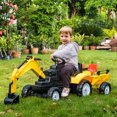 thumbnail image 2 of Aosom Kids Ride on Excavator with Horn & Detachable Trailer for 3 Year Old, 2 of 10
