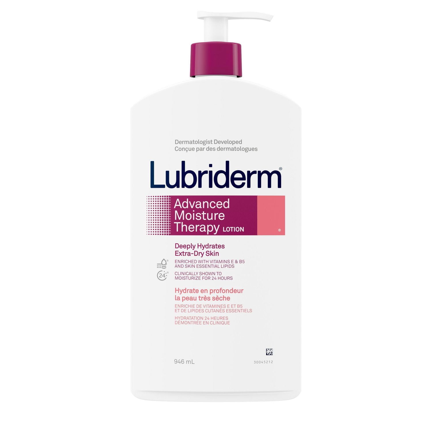 Lubriderm Advanced Moisture Therapy Lotion, Vitamines E et B5, 946 ml