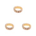 thumbnail image 1 of Maytalsory Bague en Cristal Extensible de Luxe Unique pour Déclaration d'Amour Bague Incrustée à la Mode Dorée 2 Rangées 3Ensemble, 1 of 6