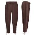 thumbnail image 3 of Meichang Pantalon en Lin pour Femmes à Cordon, Taille Élastique, Pantalon en Coton et Lin, Couleur Unie, Bas Resserré, Pantalon Long, Confortable, Léger, Pantalon d'Été, 3 of 6