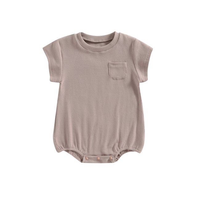 Faithtur Nouveau-Né Été Romper, Casual Manches Courtes Col Rond de Couleur Unie Bodysuit