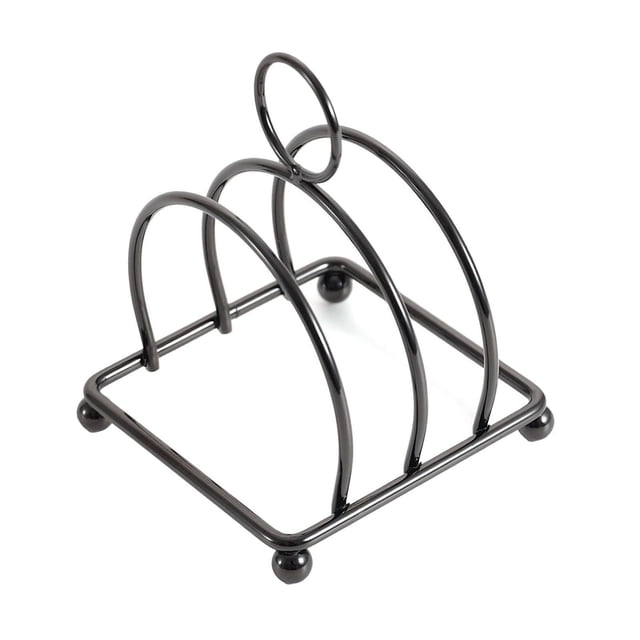 GROWTH TANK Stainless Steel Toast Rack Compact Countertop Household Serving 3 Slice Slot black