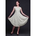 thumbnail image 2 of Bimba Robe Midi Évasée d'Été Décontractée Sans Manches à Imprimé Floral Feuilles Blanches et Jasmin de Nuit pour Femme - Petit, 2 of 6