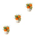 thumbnail image 2 of kurtrusly Artificial Flowers With Vase Add Of Color And Style To Any Room Indoor Pinellia orange 3Set, 2 of 6