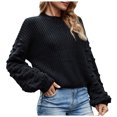 thumbnail image 2 of RKSTN Pulls pour Femmes Manches Courtes Longues Manches Larges Tricot à la Mode Pulls d'Automne, 2 of 7