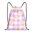 thumbnail image 1 of Xecao Heart Buffalo Plaid Pattern Sports Drawstring Backpack - String Swim Gym Bag with Wet Proof Pocket for Women&Men-Medium, 1 of 6