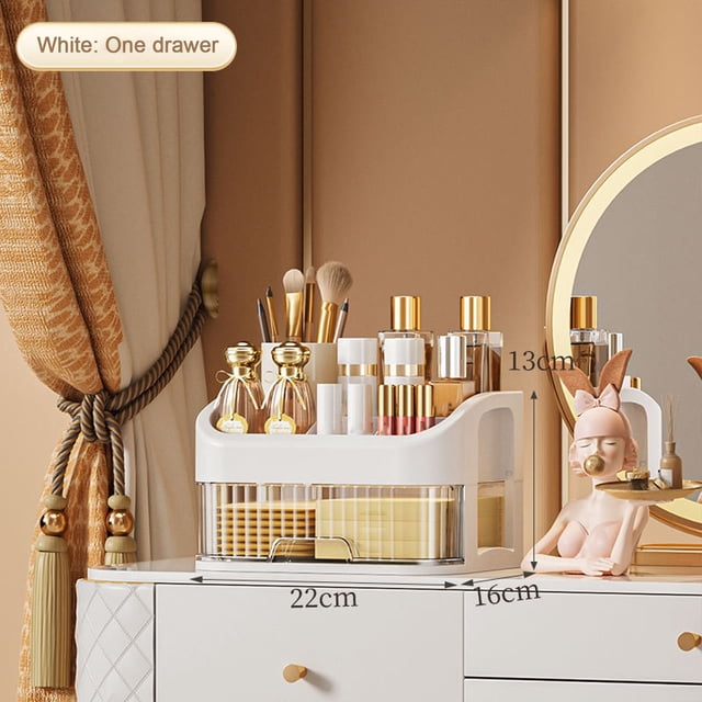 EGNMCR Cosmetic Storage Box Desktop Storage Dusted Proof Mask Lipstick Crossed Border Plastic Storage Shelf A receptacle