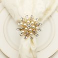 thumbnail image 2 of Round Pearls Napkin Rings Set of 6, Gold Napkin Rings Used for The Home Parties Christmas, and Wedding Decoration Everyday Use, 2 of 5