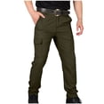 thumbnail image 3 of YOIAVAIOY Pantalon Cargo Tactique pour Hommes Résistant à l'Eau en Ripstop Pantalon de Randonnée Léger Pantalon de Travail d'Extérieur avec Multiples Poches Vert Armée TTG, 3 of 5