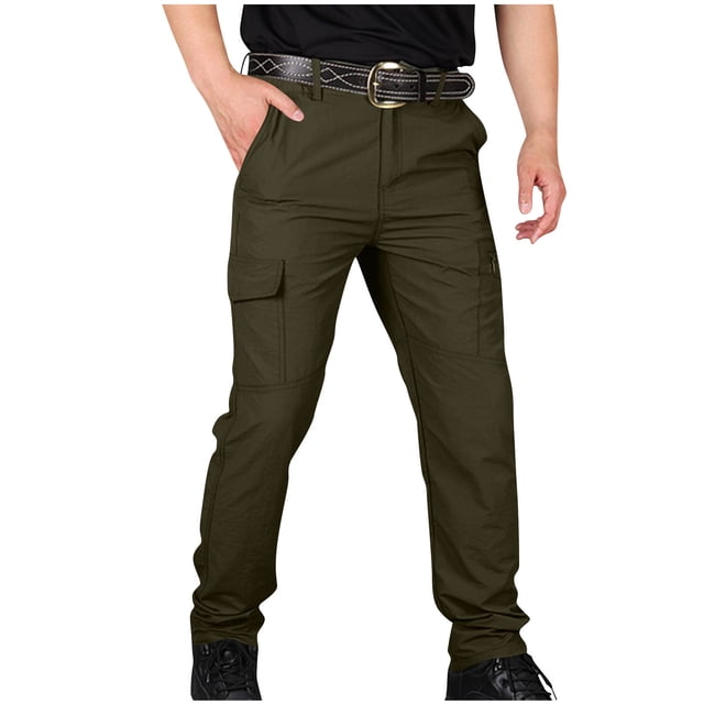 Pxkloy Pantalon Cargo Tactique pour Hommes Extensible Coupe Décontractée Pantalon de Combat Plein Air Randonnée Entraînement Pantalon Léger Décontracté Ample Séchage Rapide avec Poches Vert Armée,TG