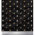 thumbnail image 1 of Soimoi Black polyester Crepe Fabric Tree Christmas Decor Fabric Printed Yard 42 Inch Wide, 1 of 3
