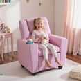 thumbnail image 4 of Costway Fauteuil Inclinable pour Enfants avec Porte-Gobelet et Poche Latérale Dossier et Repose-Pieds Réglables Rose, 4 of 10