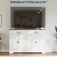 thumbnail image 2 of QinaQin Buffet de Style Ferme de 57 Pouces avec Espace de Rangement, Blanc, 4 Portes, 2 Tiroirs, Tablettes Ajustables, Armoire de Bar à Café, Unité de Rangement Multifonctionnelle Convenant au Salon et à la Salle à Manger, 2 of 9