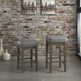 thumbnail image 3 of Lexicon 24 Inch Height Wooden Counter Stool Faux Leather Seat Barstool, Gray, 3 of 3