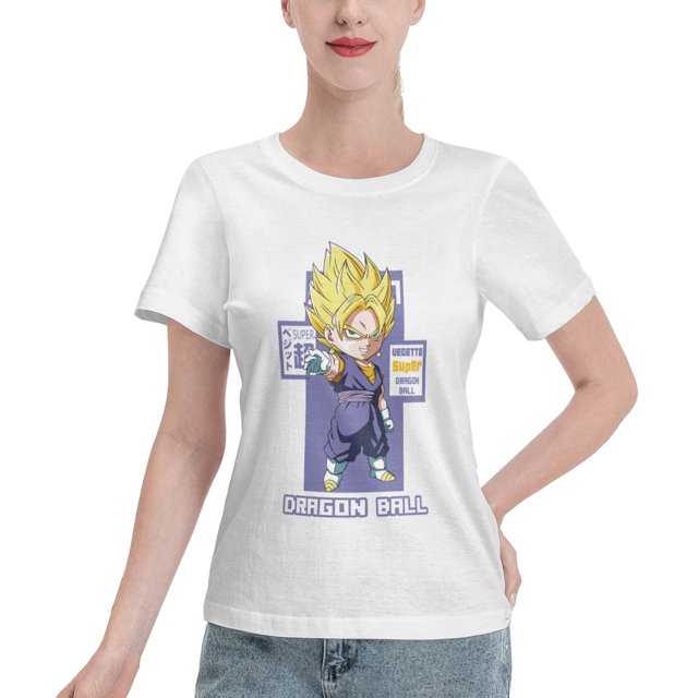 T-Shirt Basique à Manches Courtes pour Femmes Super Saiyan