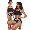 thumbnail image 1 of Girls Swimsuits Floral Leaf: 2PCS Printed Bathing Suit Beach Swimwear for Kids, 1 of 3