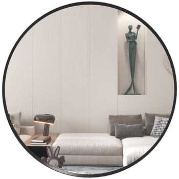 HOMCOM 24" Bathroom Mirror for Wall, Round Mirror for Living Room Bedroom
