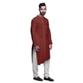 thumbnail image 4 of Atasi Solid Kurta Pajama For Men Asymmetric Style Casual Summer Clothing, 4 of 5