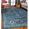 thumbnail image 1 of 594127 Laraline Vintage Turkish Medallion Faded Turquoise Area Rug 3'9" x 5'9", 1 of 9