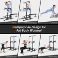 thumbnail image 3 of Costway Adjustable Power Tower Pull Up Bar Stand Dip Station Equipment with Bench Home Gym, 3 of 9
