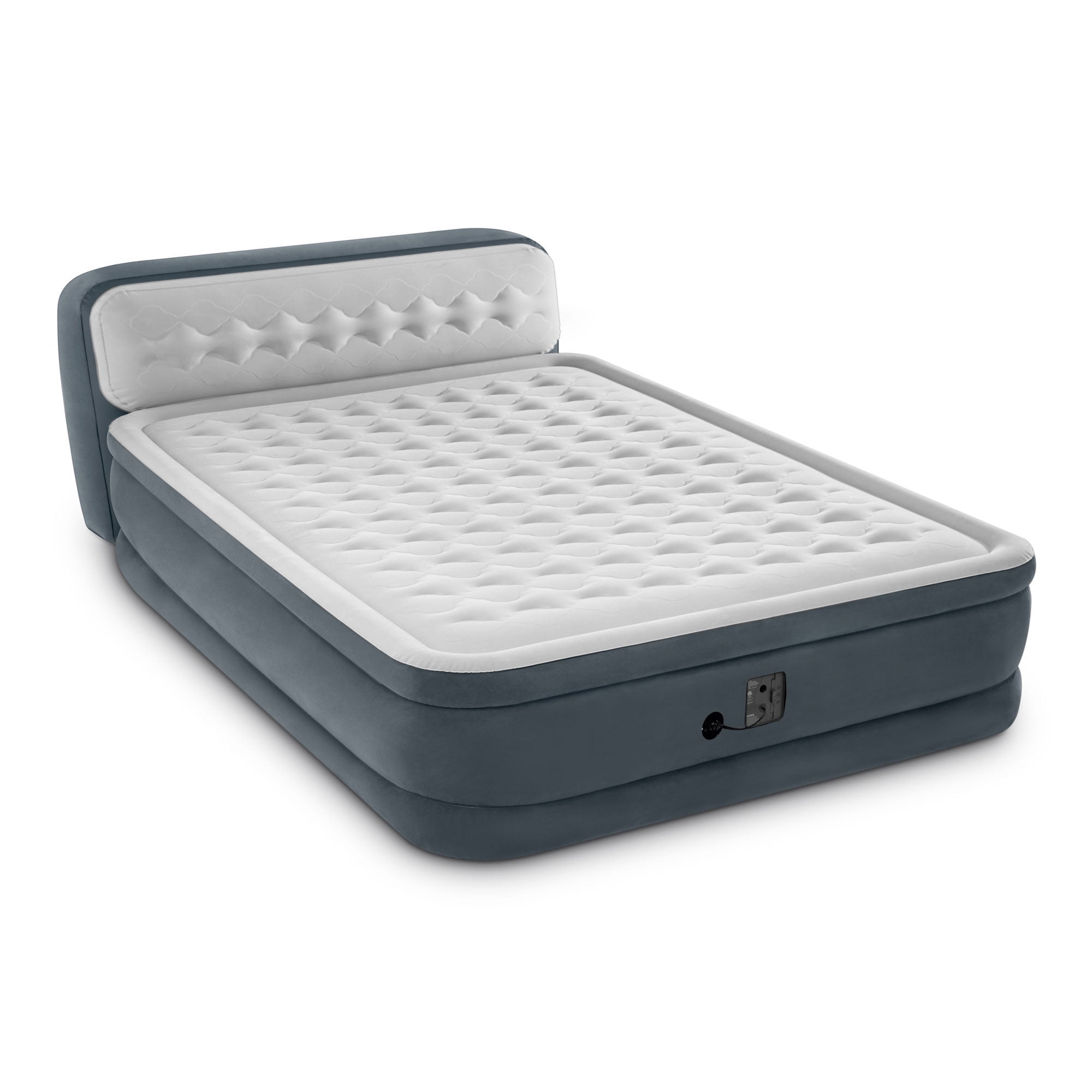 Intex Dura-Beam Deluxe Queen Adult Air Mattress with Built-In Pump