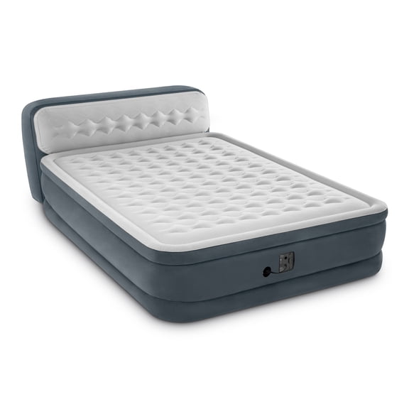 Intex Dura-Beam Deluxe Queen Adult Air Mattress with Built-In Pump and Headboard