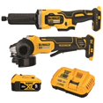 thumbnail image 1 of DEWALT 20V MAX XR Angle Grinder Kit, 4.5-Inch Paddle Switch Small Angle Grinder and 1-1/2-Inch Die Grinder, 2-Tool (DCK203P1), 1 of 5