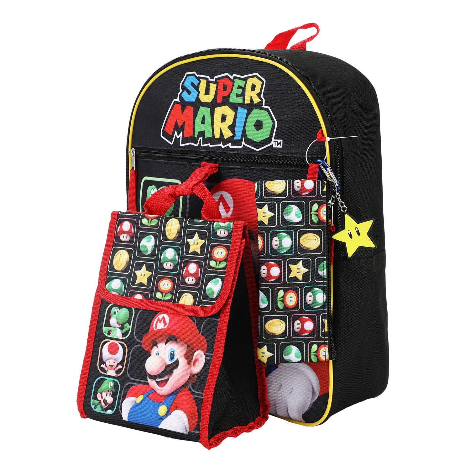 Sous licence Mario 5 pieces. Ensemble sac a dos