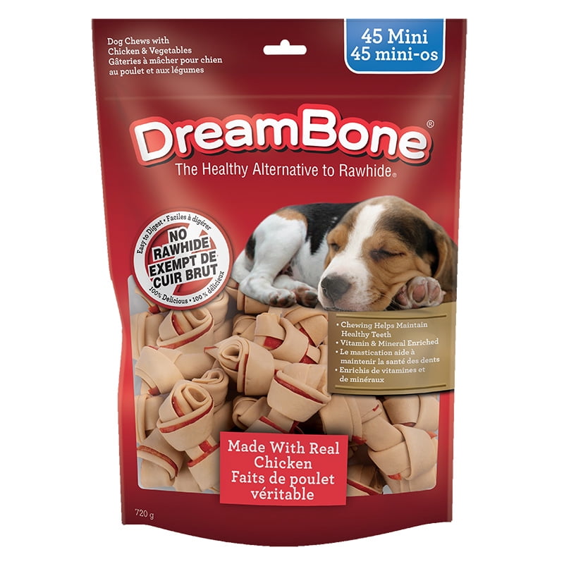 DreamBone Chicken Mini Bones 45 Count – Rawhide-Free Dog Chews Made with Real Chicken, Easy-to-Digest Value Pack for Small Dogs & Everyday Treating